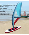 Inflatable Wing Foil For Windsurfing And Kitesurfing, Handy Water Sports Wing with dual airbags and window design on beach