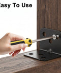 Assembling wood with Heavy Duty Stainless Steel L Shape Corner Braces Kit With 100 Pieces And 600 Screws for 90 Degree Right Angle Brackets