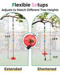 Kid Friendly Tree Swing Set For Backyard 330 Lb Capacity Adjustable Climbing Rope with Disc Swing Seat, Extended and Shortened