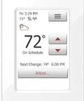 UWG4-4999 NSpire Touch WiFi Programmable Smart Thermostat with white touchscreen displaying temperature settings