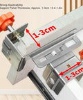 Large Adjustable Stainless Steel Drawer Panel Fixing Clamps Heavy Duty Installation Fixture With Knockout Grip For Smooth Furniture Assembly And Woodworking Projects, showing panel thickness measurement 1-3cm.