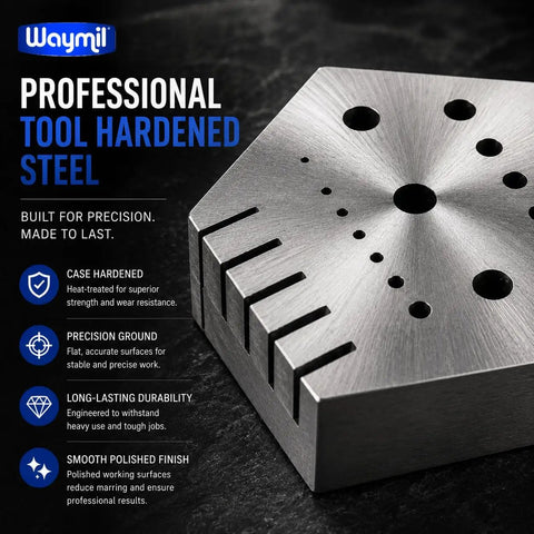 Hexagonal Jewelry And Watchmaker Anvil Block Hardened Steel For Staking Riveting Drilling And Shaping Small Parts With 15 Holes And 5 Slots Bench Tool For Jewelry Repair And Metalworking