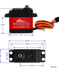 Dimensions and details of TD8135MG 360 Degree Continuous Rotation Servo With Full Metal Gear High Voltage Digital Servo Delivering Beefy 35Kg Cm Torque