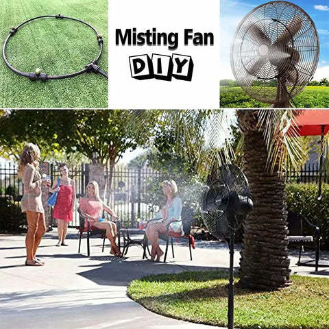 All In One 75 Foot Misting System With 27 Brass Nozzles And Brass Three Quarters Inch NPT Adapter For Outdoor Cooling Demo