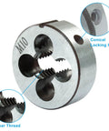 M10 X 1.5 Metric Tap And Die Set For HSS Machine Threads, showing close-up of durable high speed steel die tool with threading detail