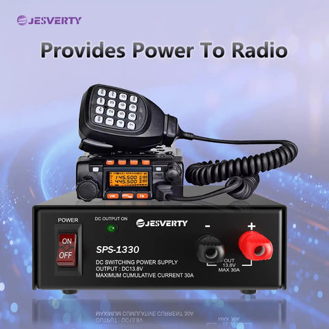 Universal Compact Benchtop Power Supply For CB, HAM And Amateur Radios, 30 Amp Regulated AC To DC Converter With 13.8V Fixed Output, Screw Terminal Connections, Cooling Fan, Ideal For Your Home Lab