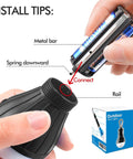 Installation process of Palm Sized Portable LED Tent Light With Hanging Hook Emergency Lantern showing battery placement.