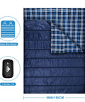 Double Sleeping Bag For Camping And Backpacking, Queen Size Two Person, Waterproof And Lightweight, with flannel lining