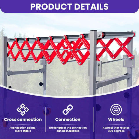 Adjustable Roller Conveyor System With 700 Lbs Capacity Flexible 13 To 47 Inch Roller Built Tough Heavy Duty Stand Details
