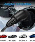 Plug And Play Ccs To Tesla Adapter Delivering Two Fifty Kilowatt Dc Fast Charging For Model 3 Y X S Units connected to a charger.
