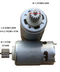 2 Pack 12V 40000 RPM RS550 High Speed Electric Motors 15T for Power Wheels with labeled dimensions