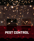 Swarm of insects in spotlight, "Pest Control" text overlay, related to Two Gallon Tri Poxy Open Head Sprayer For Pros And DIY Garden Care