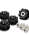 Bumper Trunk Quick Release Fastener Kit Black Aluminum Set with 4 fasteners and screws for easy installation.