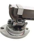 Dead Solid 2 Inch Three Way Swivel Tilting Milling Vise Heavy Duty Cast Iron Work Holding Fixture showing precision angle adjustment features.