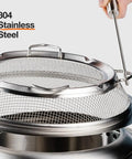 Bonfire Shield Spark Protector Mesh Screen For Fire Pits Durable Stainless Steel Guard with removal tool demonstration