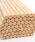 Pro Grade Round Wooden Dowel Rods Smooth As Silk One Quarter By Twelve Inches Go To Choice For Crafts DIY Builds 100 Pack stacked.