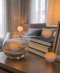 Small Real Wax Flameless Candles with Silver Glitter, LED Flicker, Battery Included, 3 Pack on a cozy bedside table setup