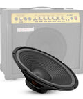 15 Inch Guitar Speaker 220W RMS 450W Peak 4 Ohm With Y30 Ferrite Magnet for PA and Amp Cabinets, front view with amplifier