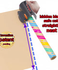 Smooth As Butter Rotary Wrapping Paper Cutter With Three Quick Swap Blades For Dead Simple Gift Roll Slicing And Straight Fire Holiday Craft Supplies Pro Grade Desktop Stationery Tool cutting wrapping paper with a hidden blade.