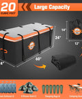 Hitch Cargo Carrier Soft Shell Bag Waterproof 20 Cubic Feet Storage Bag For Trailer Hitch with large capacity and dimensions