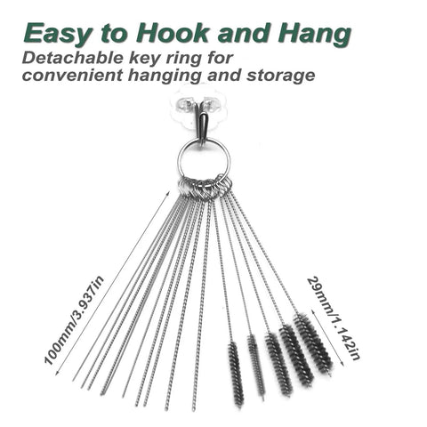 Pro Grade Carburetor Cleaner Tool Kit with stainless steel picks on a detachable key ring for easy storage.