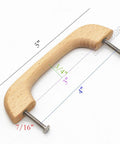 10 Piece Beech Wood Unfinished Drawer Pulls For Cabinets And Furniture Replacement Handles with screws, 5 inch total length