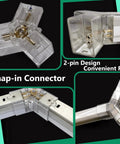 Detailed view of connectors in Bright DIY Plug-In Hexagon Garage Light Kit for Car Repair, 60 Lamp LED Grid.