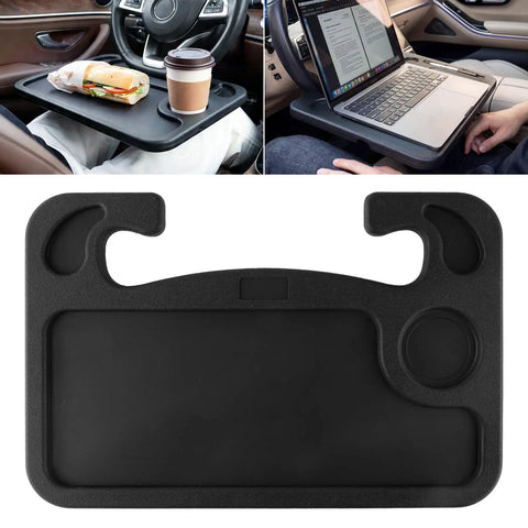 Steering Wheel Desk For Laptop And Eating Two In One Car Tray With Cup Holder Pen Slot And Flat Surface For On The Go Food Or Drinks