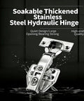 2 Pack Detachable Stainless Steel Full Overlay Cabinet Hinges With Hydraulic Soft Close Damper, Concealed Kitchen Hinges in display