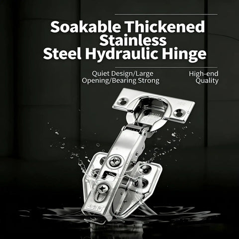 2 Pack Detachable Stainless Steel Full Overlay Cabinet Hinges With Hydraulic Soft Close Damper, Concealed Kitchen Hinges in display
