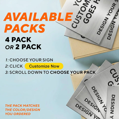 Personalized Outdoor Aluminum Sign For Business And Safety Waterproof Silver Brushed Metal 7x7 Inches Custom Metal Plaque That Pops In Any Weather Durable Outdoor Signage For Storefronts And Safety Notices, available packs