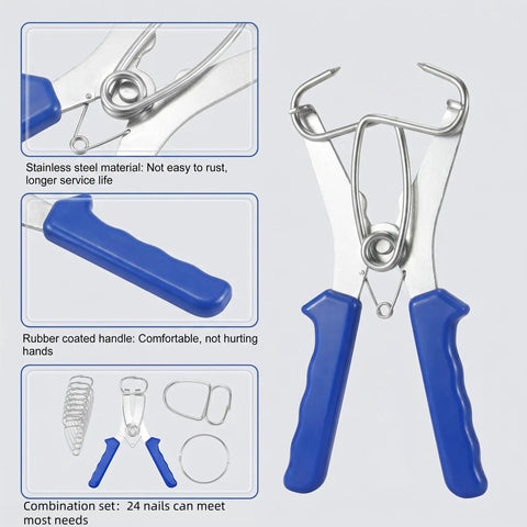 Premium 25Pcs Miter Spring Clamps Kit With Durable Pliers And Storage Ring For Woodworking Pros Creating Fancy Frames And Intricate Projects With Total Ease And Style, stainless steel pliers