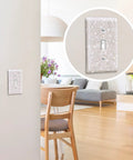 Rhinestone Wall Plate Light Switch Cover Bling Outlet Cover For Bedroom Decor Single Gang Toggle Silver Sparkle Decorative Switch Plate