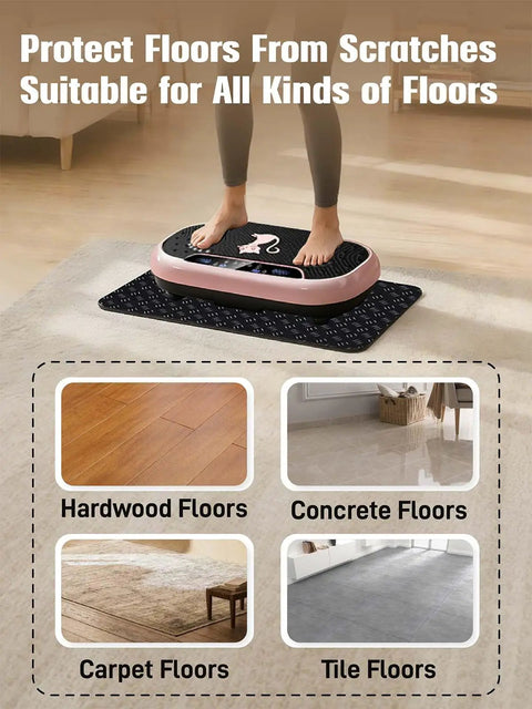 Double Sided Non Slip Mat For Vibration Plate Machine With Anti Vibration Pad And Exercise Mat For Most Vibration Platform Machines Reducing Noise And Protecting Floors And Carpet From Shocks And Slippage During Home Gym Workouts