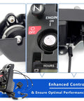 Close-up of ignition switch control box assembly for GX630 GX690 10KW generator with keys and cables