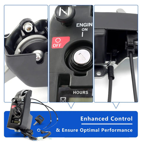 Close-up of ignition switch control box assembly for GX630 GX690 10KW generator with keys and cables