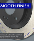 Close-up of rear brake rotor, Centric Premium 120.40055, smooth finish.