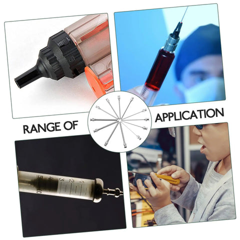 Top Tier Stainless Steel Luer Lock Dispensing Needles 12 Pack Blunt Tip Syringe Tips For Glue Ink And Adhesive 2.40 Inch Slick Flow Kit with various applications.