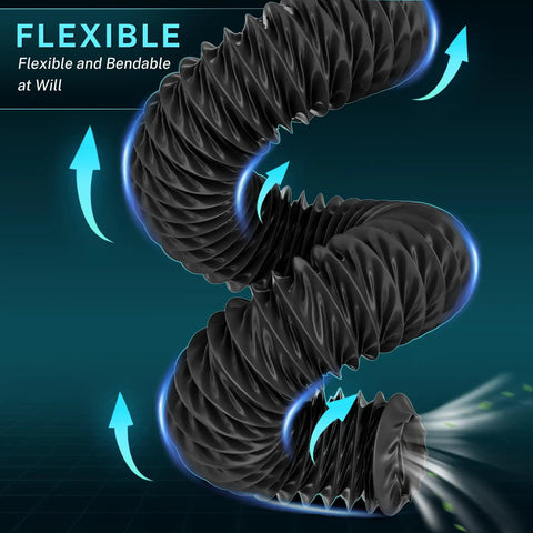 3 Inch Diesel Heater Ducting Hose, 8 Ft Flexible Nylon Exhaust Pipe bent showing flexibility and airflow for diesel heaters.