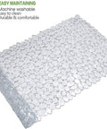 Top Rated Premium Heavy Duty Non Slip Shower Mat For Bathtub With Clear Textured Surface and Rock Solid Suction Cups, 16x35 inches.