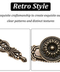 Close-up of 5 Piece Vintage Antique Floral Cabinet Handles Set With Bronze Finish showing exquisite craftsmanship and retro style.