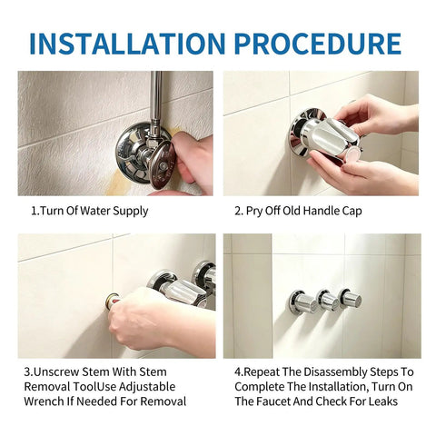 Installation steps for 3-Handle Shower Trim Kit Replacement For Price Pfister Verve And Windsor Faucets, Tub And Shower Rebuild Kit.