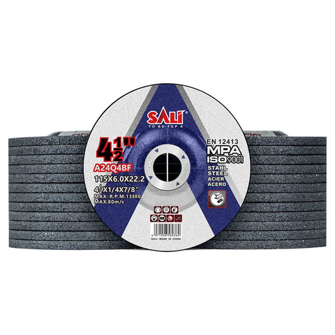 25 Pack 4.5 Inch Grinding Wheels For General Metal And Stainless Steel Aluminum Oxide Grinding Disc For Angle Grinder Depressed Center One Quarter Inch Arbor Fast Material Removal Low Vibration Smooth Finish.