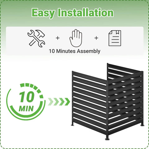 42 Inch By 38 Inch Outdoor Metal Privacy Fence Panels No Fade Rust Resistant For Outside Use, Air Conditioner Fence, easy assembly