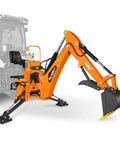 9 Ft Tractor Backhoe Attachment With Mechanical Thumb, 15 Inch Bucket, 180 Degree Boom Swing And Bucket Rotation