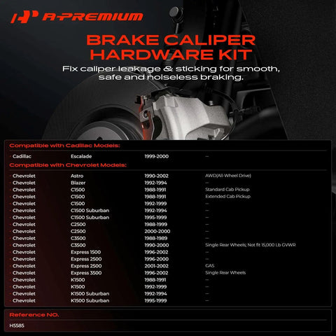 Front Disc Brake Hardware Kit For Chevrolet Blazer Astro C1500 Suburban C2500 C3500 Express 90-02 And Cadillac Escalade Perfect Fix For That Sick Suspension Upgrade Without Breaking The Bank