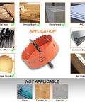 4-1/4 Inch Hole Saw Kit For Recessed Can Lights With Dust Bowl Catcher Bi-Metal Construction Applications And Uses