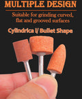 SHITIME grinding stone set: orange aluminum oxide cylinders on 1/8" shanks; three pieces shown.