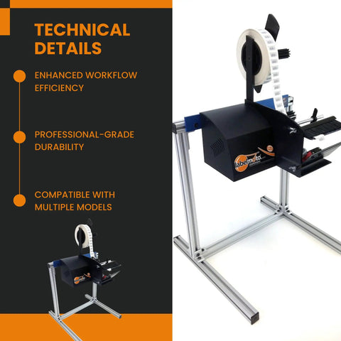 Space Saving Aluminum Label Dispenser Stand for Printers Durable Holder for LD3000 LD3500 LD6000 LDX6000 Series 13 inches high