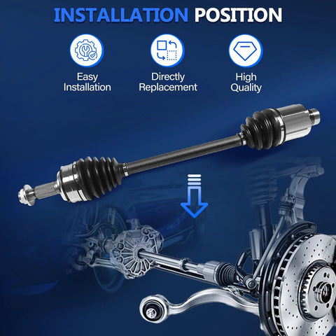 Drop In Ready CV Axle Front FWD For 2007 To 2013 Mazda 3 Automatic Transmission 2.0L 2.3L 2.5L CV Joint Axle Shaft Assembly diagram
